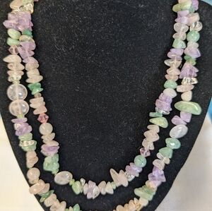 Natural Gemstone Necklace 38 Inches